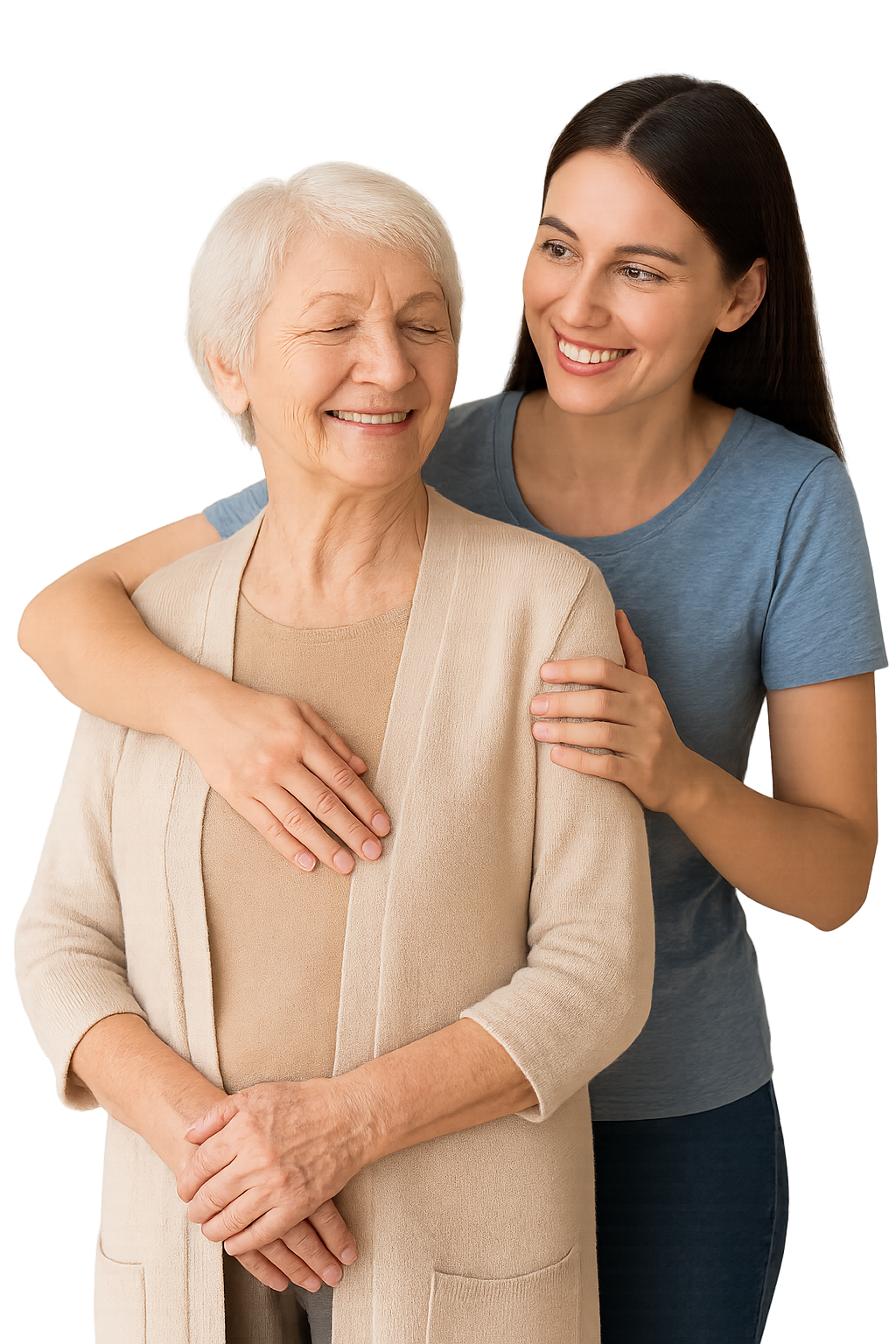 Caregiver using Simpl.care app on a tablet
